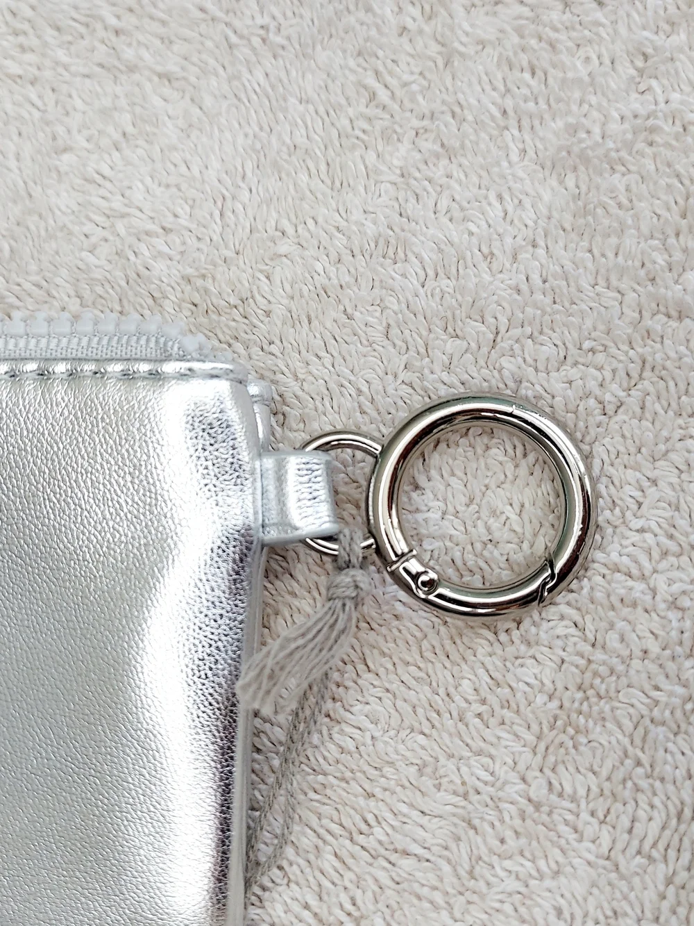 A New Day Metallic Silver Zip Pouch Wallet NWT Travel Y2K Vacation Athleisure